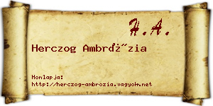 Herczog Ambrózia névjegykártya